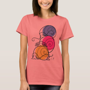 T-shirt da campainha das mulheres da pilha do