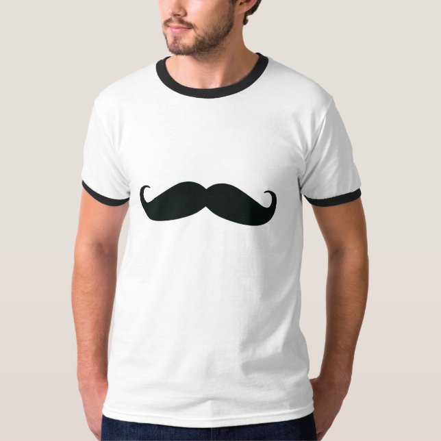 T-shirt da campainha do bigode dos homens (Frente)