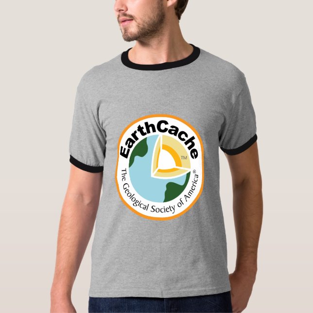 T-shirt da campainha do EarthCache dos homens (Frente)
