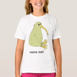 t-shirt da campainha do pássaro do quivi da menina