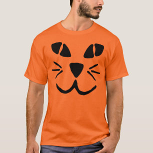 T-shirt da cara da abóbora da Gato-o-Lanterna