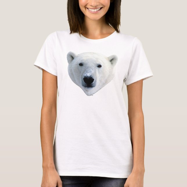T-shirt da cara do urso polar (Frente)