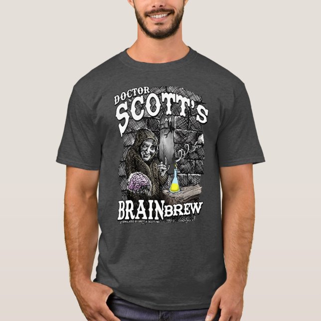 t-shirt da celebridade do Dr. Scott Brain Brew (Frente)