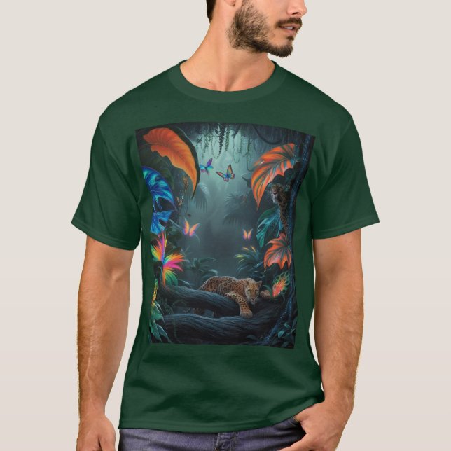 T-shirt da cena da selva exótica (Frente)