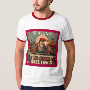 T-shirt da chaminé do papai noel
