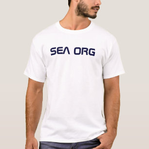 T-shirt da ciência de Org do mar: Rotulação azu