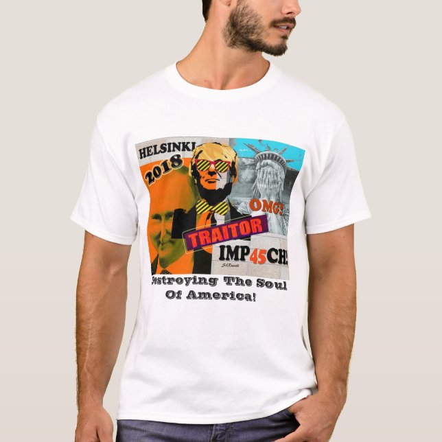 T-shirt da colagem da traição de Putin Helsínquia (Frente)