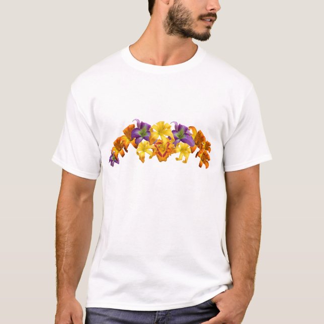 T-shirt da colagem do hemerocallis (Frente)