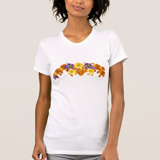 T-shirt da colagem do hemerocallis (Frente)