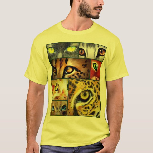 T-shirt da colagem do olho de gato (Frente)