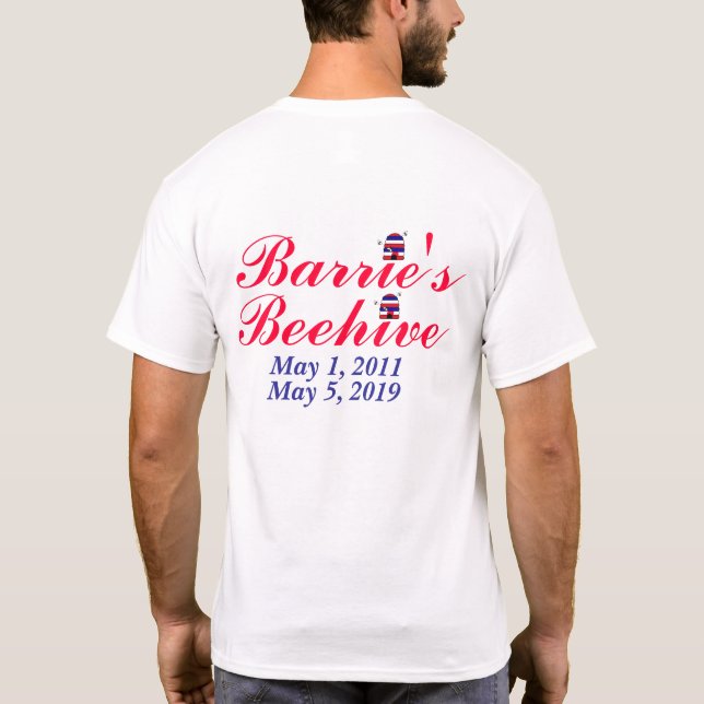 T-shirt da colmeia de Barrie (Verso)