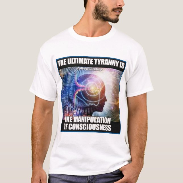 t-shirt da consciência 4biddenknowledge (Frente)