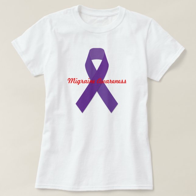 T-shirt da consciência da enxaqueca das mulheres (Frente do Design)