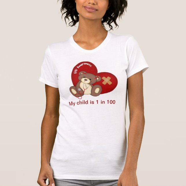 T-shirt da consciência de CHD (Frente)