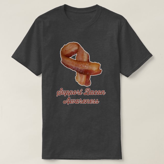T-shirt da consciência do bacon do apoio (Frente do Design)