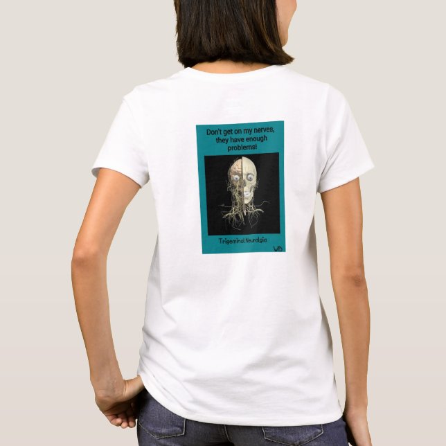T-shirt da consciência do Neuralgia de Trigeminal (Verso)