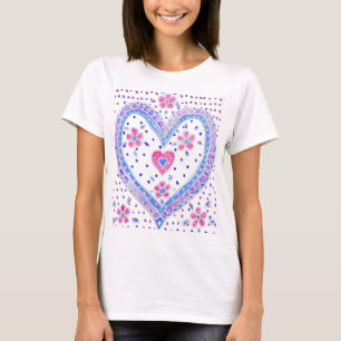 T-shirt da correia dos corações e de espaguetes