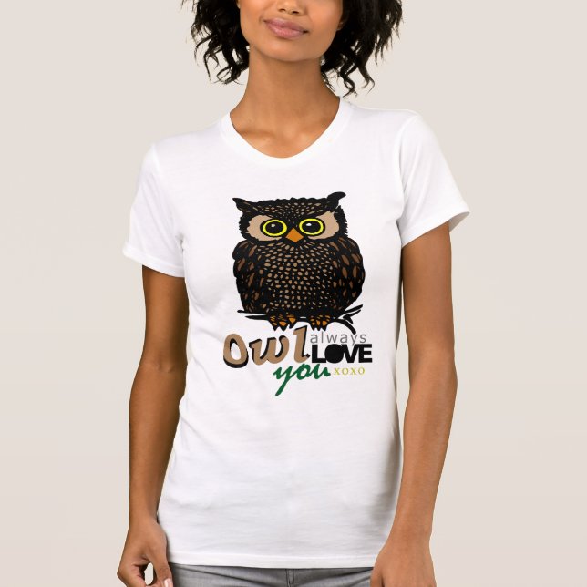 T-shirt Da CORUJA AMOR sempre você XOXO (Frente)