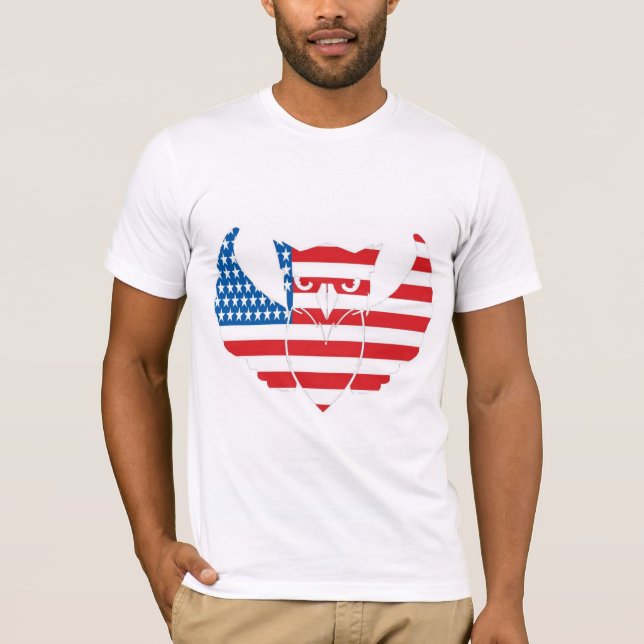t-shirt da coruja-bandeira (Frente)