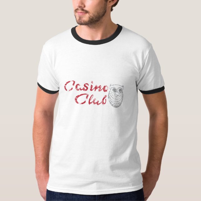 T-shirt da coruja de noite do clube do casino do (Frente)