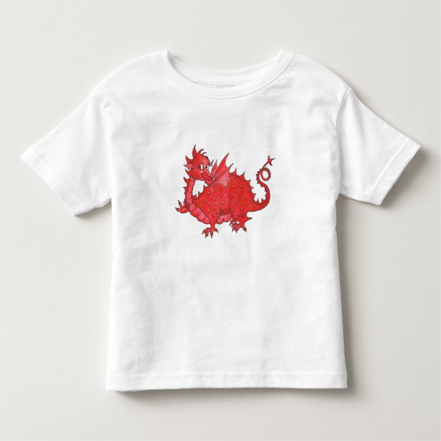 T-shirt da criança com o dragão vermelho bonito (Frente)