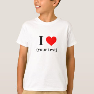 T-Shirt da Criança - Coração Personalizada I (seu