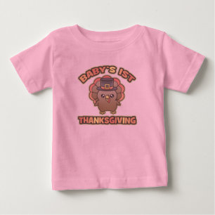T-shirt da criança da acção de graças do bebê