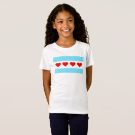 T-shirt da criança da bandeira do coração de