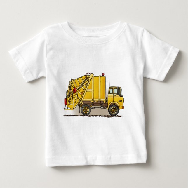 T-shirt da criança da construção do caminhão de (Frente)