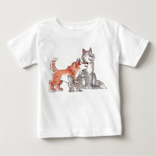 T-shirt da criança da família do lobo