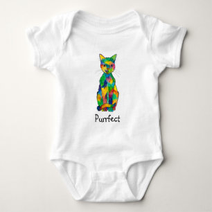 T-shirt da criança de Purrfect do gato do