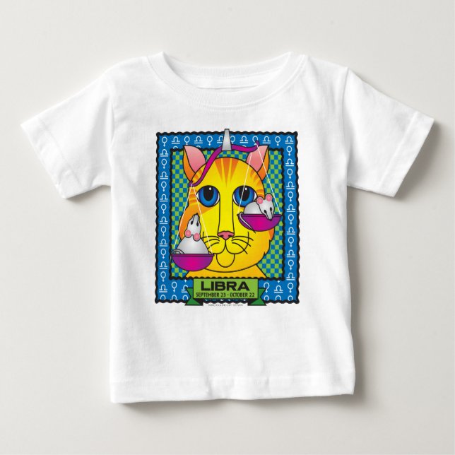 T-shirt da criança de Zodicat do Libra (Frente)