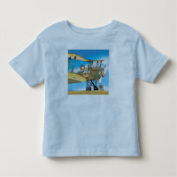 T-shirt da criança do biplano do pato de Ding do