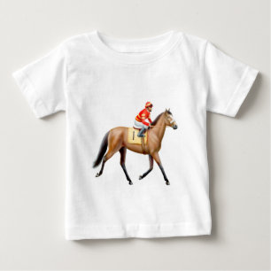 T-shirt da criança do cavalo de corrida do