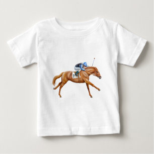 T-shirt da criança do cavalo de corrida do