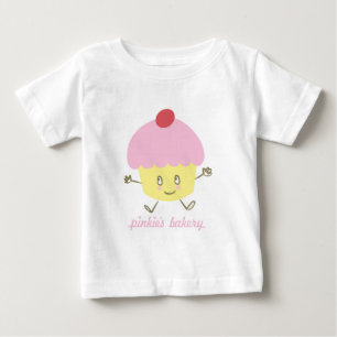 T-shirt da criança do cupcake da padaria do Pinki