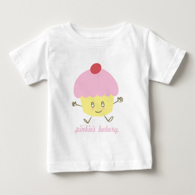 T-shirt da criança do cupcake da padaria do Pinkie (Frente)