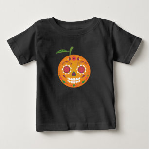 T-shirt da criança do preto do crânio do açúca