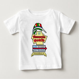 T-shirt da criança do sinal da praia de Pensacola