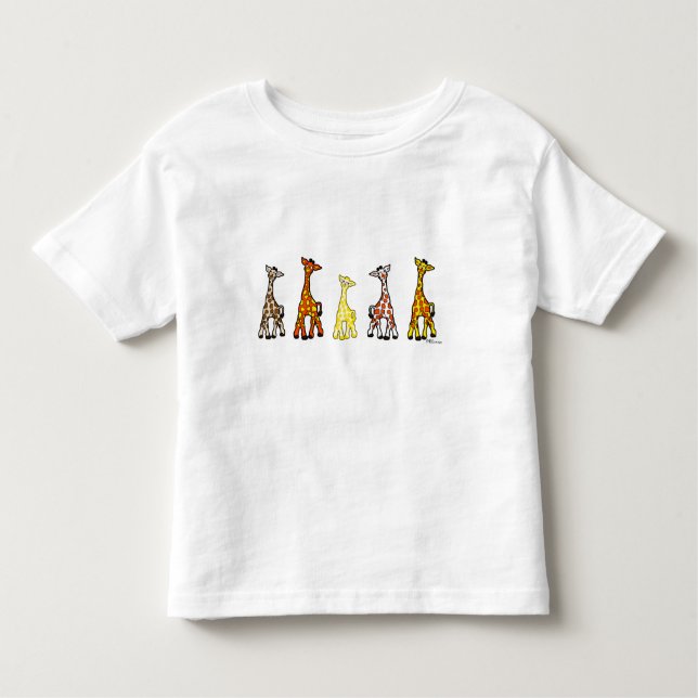 T-shirt da criança dos girafas do bebê em seguido (Frente)