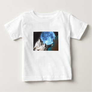 T-shirt da criança dos lobos da lua azul