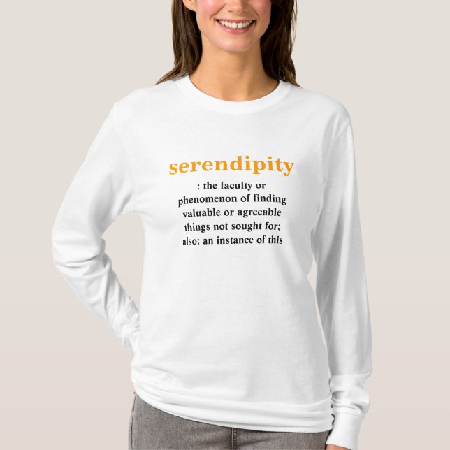 t-shirt da definição do serendipity (Frente)