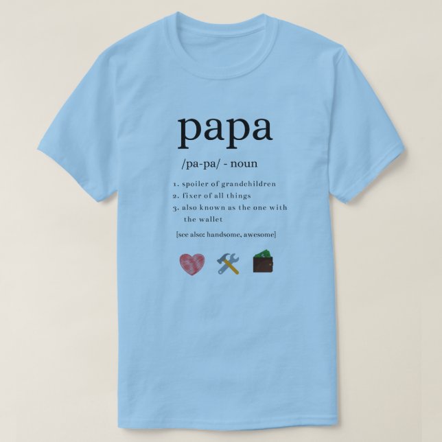 T-shirt da definição do vovô da papá (Frente do Design)