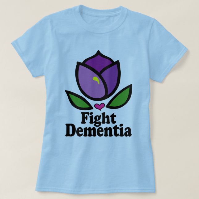 T-shirt da demência de Alzheimer da luta (Frente do Design)