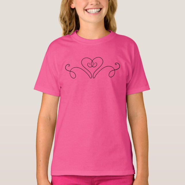 T-Shirt da Design de Coração (Frente)