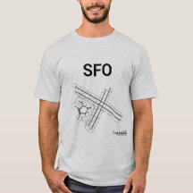 T-shirt da disposição do aeroporto do SFO