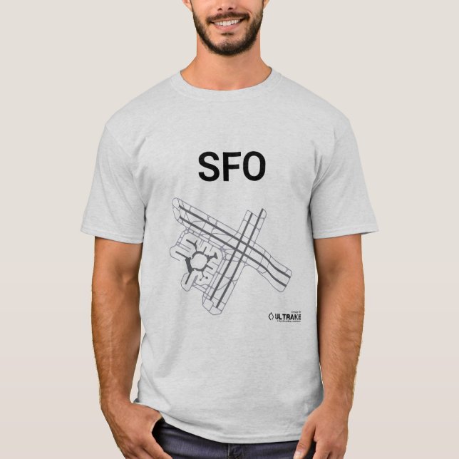 T-shirt da disposição do aeroporto do SFO (Frente)