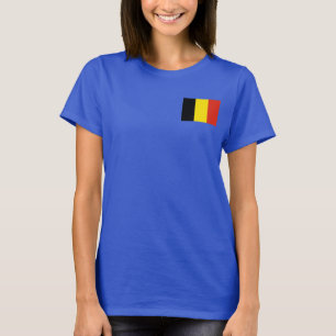 T-shirt da DK da bandeira e do mapa de Bélgica