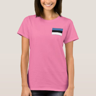 T-shirt da DK da bandeira e do mapa de Estónia