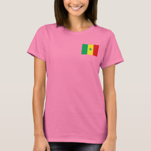 T-shirt da DK da bandeira e do mapa de Senegal
